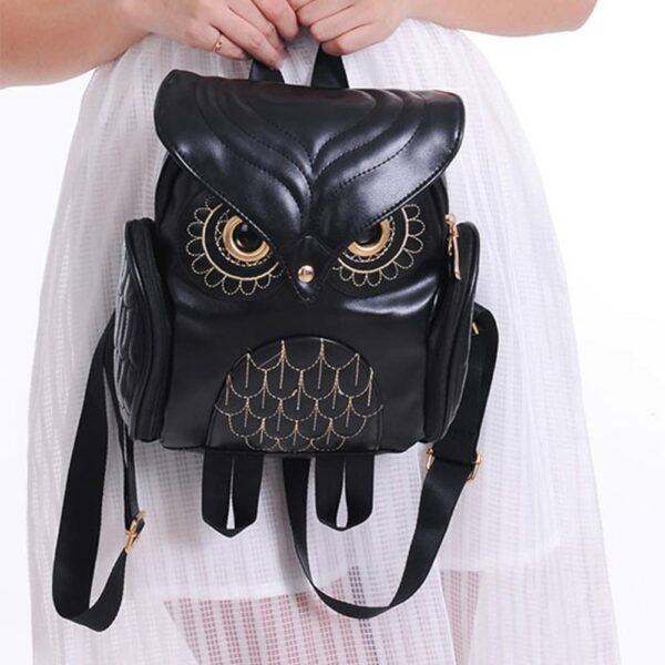Owl Leather Mini Backpack - Image 3
