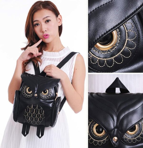Owl Leather Mini Backpack - Image 2