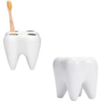 Ceramic Tooth Shape Brush Holder