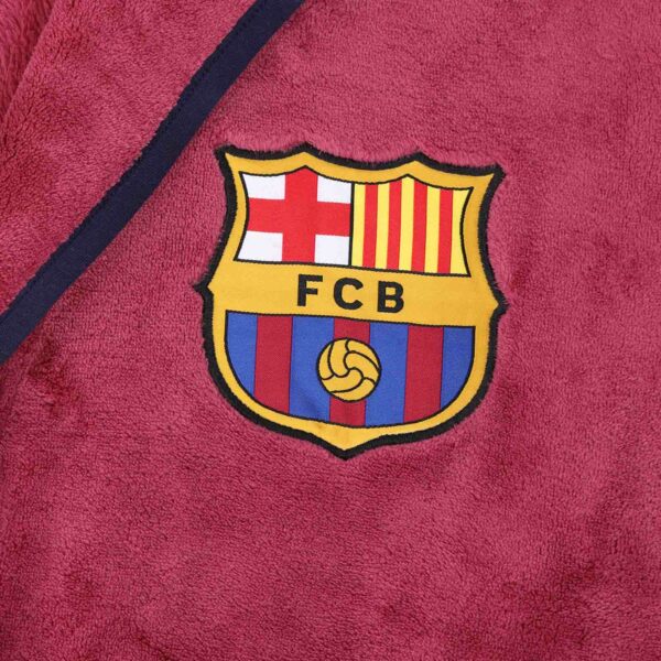 FC Barcelona Official Soccer Gift Boys 5-6 Years Hooded Fleece Dressing Gown Robe - Image 2