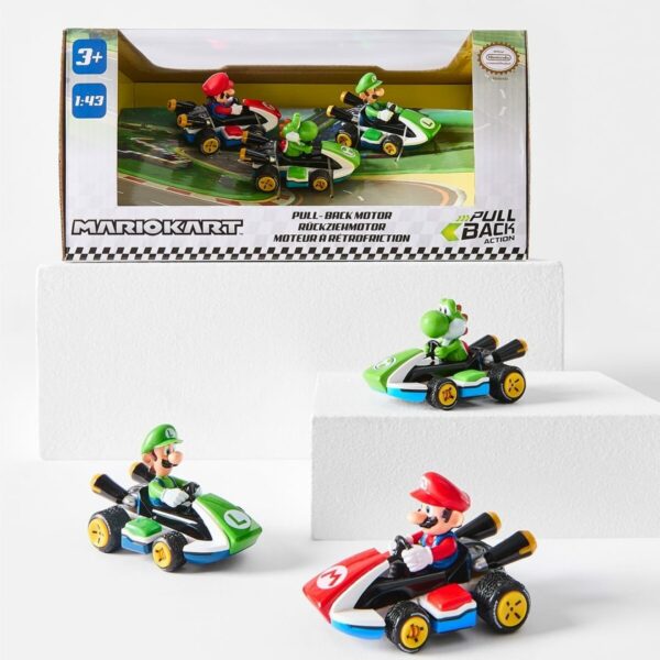 3 Pack Carrera Pull Speed MarioKart 1:43 Scale Vehicles - Image 4