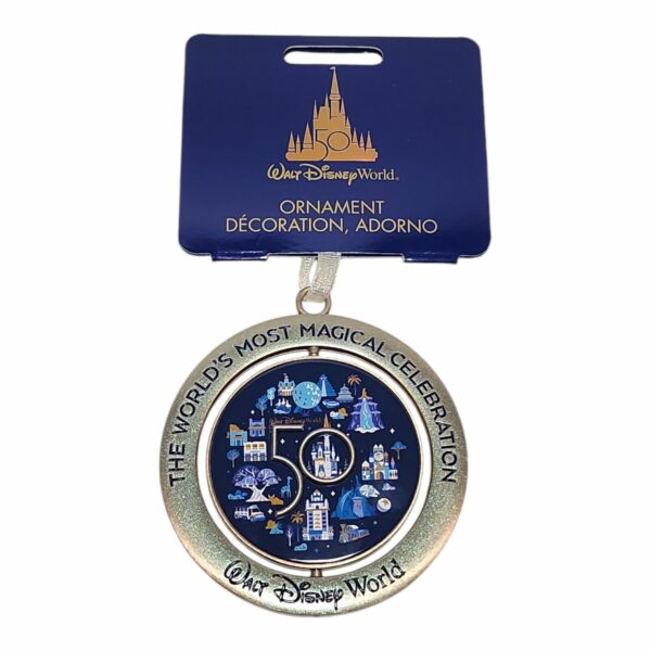 Walt Disney World 50th Anniversary Mickey Mouse Metal Spin Ornament