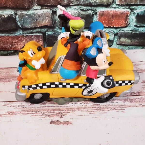 Vintage Disney Mickey Mouse & Friends Taxi Cab Car Coin Piggy Bank - Image 3
