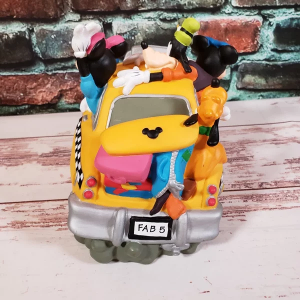 Vintage Disney Mickey Mouse & Friends Taxi Cab Car Coin Piggy Bank - Image 2