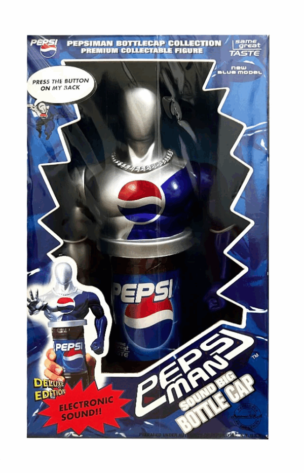 Pepsi Man Sound Big Bottle Cap. Pepsiman Bottlecap Collection by Takara Tomy 1999